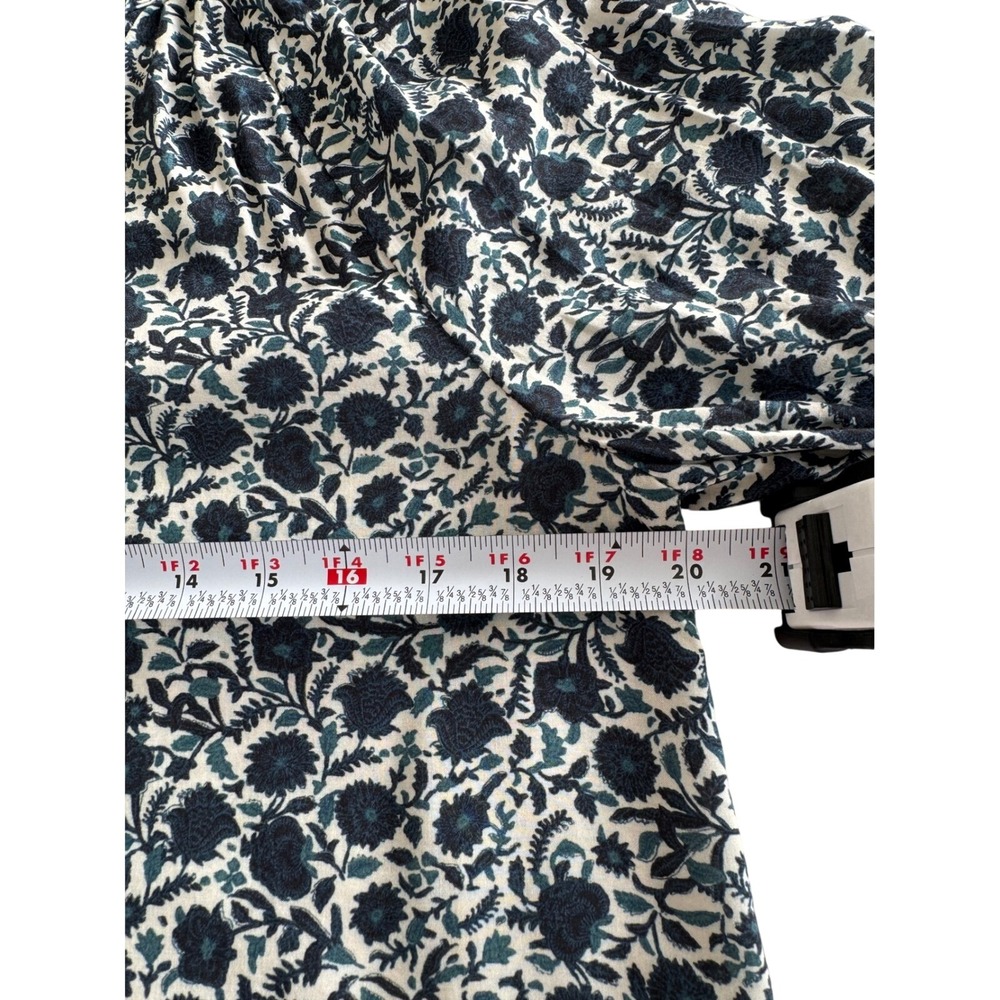 Faherty Portia Blouse Blue Floral Peasant Top Size S - Picture 7 of 7